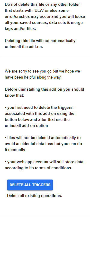 DEA About Delete All Triggers
